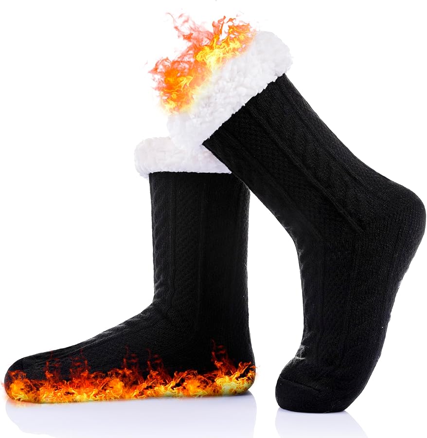 DoSmart Womens Slipper Fuzzy Socks Fleece Lined Cozy Winter Warm Socks Soft Fluffy Non Slip Indoor Christmas Grips Socks