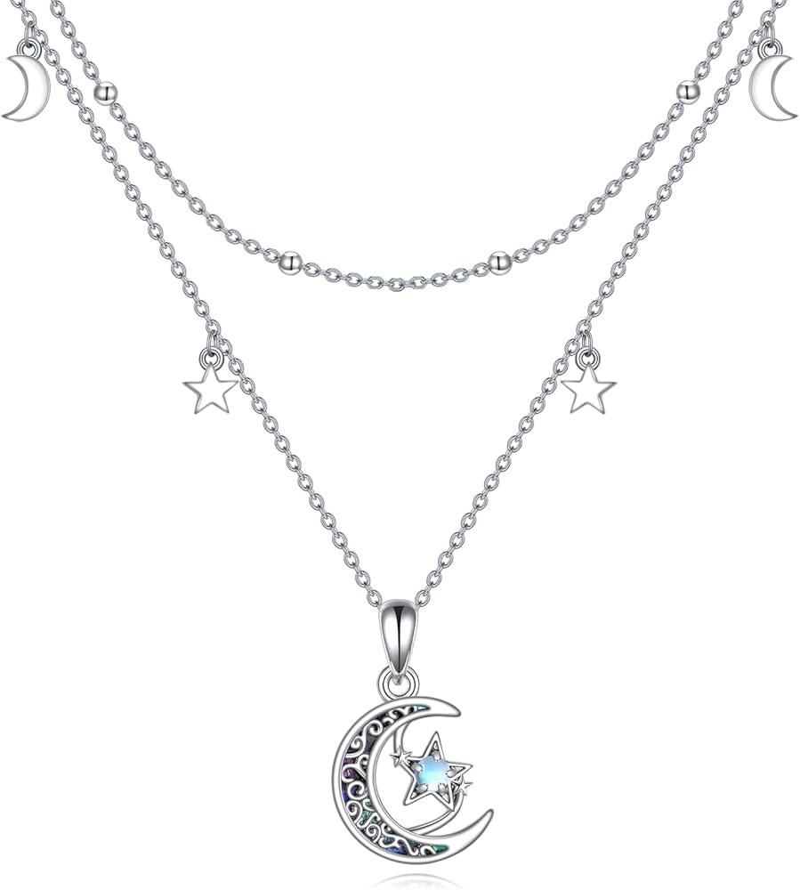 Sun and Moon/Clover/Pentagram/Rainbow/Cherry/Phoenix Necklace 925 Sterling Silver Nature/Animals Pendant Necklace Jewelry Birthday Gift for Women