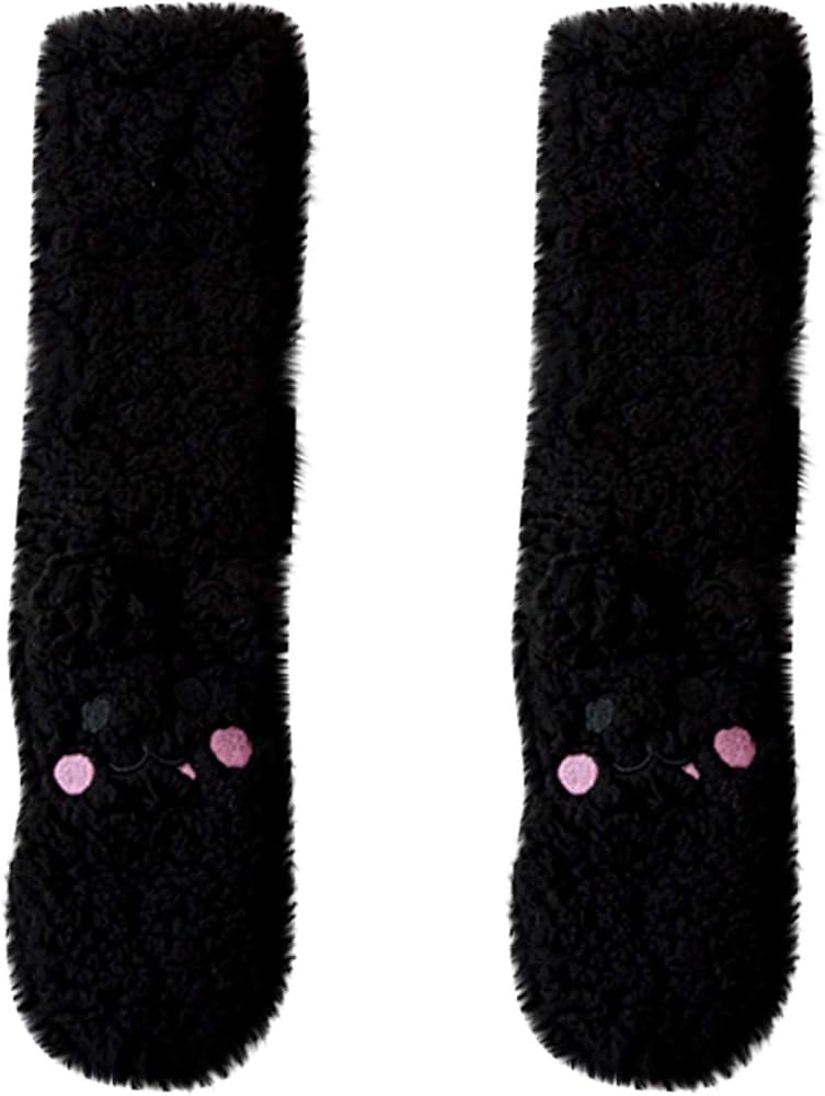 Women's Winter Home Floor Socks Thick Fuzzy Slipper Socks Cozy Soft Warm Sleep Socks Mid-Tube Socks With Cute Print