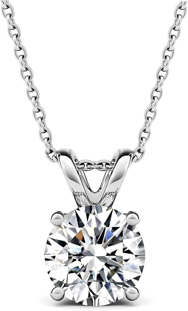 AllenCOCO 925 Sterling Silver Necklace for Women Trendy, AAA+ Cubic Zirconia Pendant Necklace Hypoallergenic 14K Gold Plated 925 Sterling Silver Minimalist CZ Necklace for Women Girls Jewelry Gifts