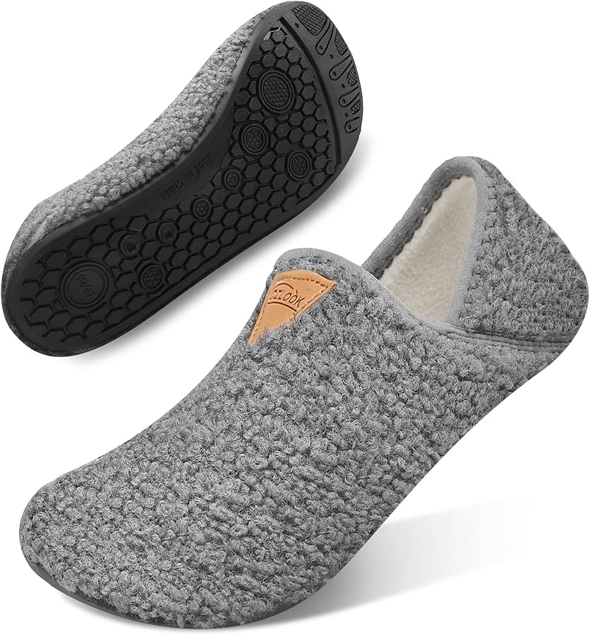 House Slippers for Woman Mens Slippers House Shoes, Soft Slipper Socks with Non Slip Sole Portable for Hospital Travel Indoor Outdoor