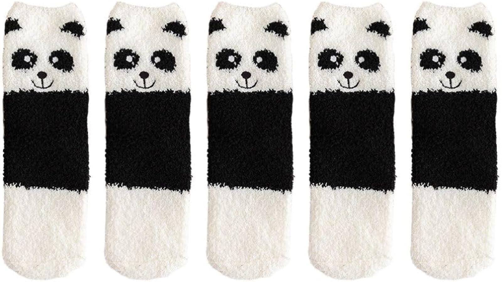 Women's Coral Fleecce Slipper Socks 5/10 Packs Thick Warm Socks Panda Cartoon Animal Cozy Snug Sleep Socks
