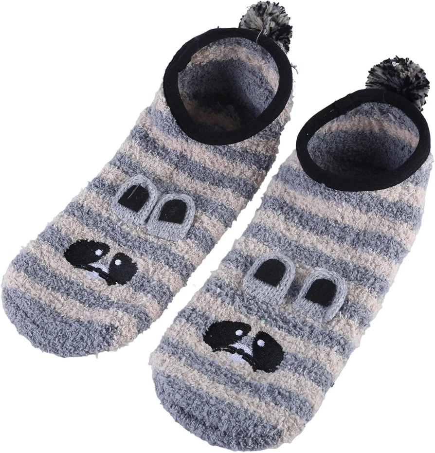 Slipper Socks for Women Ladies Animal Warm Slipper Socks Coral Fleece Bed Socks Winter