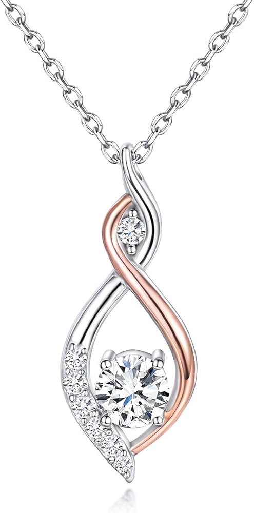 MISSLAN Necklaces for Women 925 Sterling Silver Necklace Jewelry for Women Infinity Love Pendant CZ Diamond Necklace Women