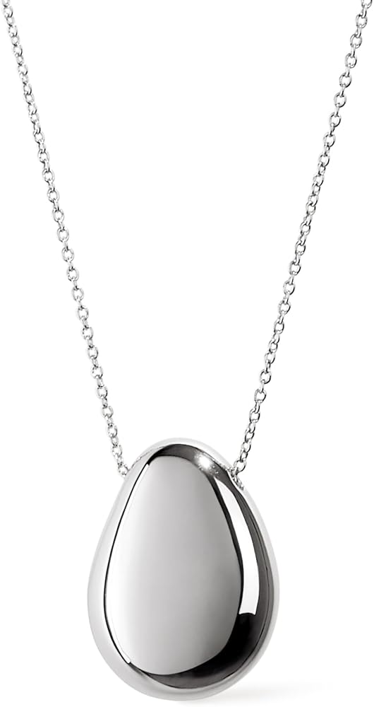 Ana Luisa Silver Pebble Pendant Necklace - Silver Teardrop Necklace - Hypoallergenic, Water-Resistant, Tarnish-Free - Silver Rhodium Plated Necklace - Lobster Clasp Pendant Necklace - Women Gift Ideas
