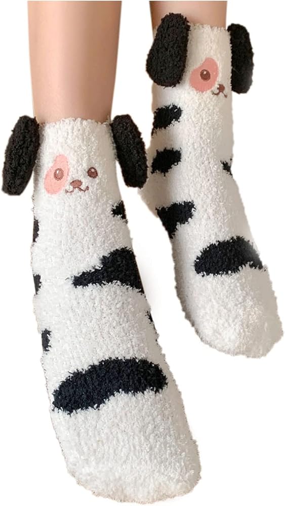 PTOLOCIF Womens Fuzzy Socks Fluffy Cozy Socks Colorful Warm Fuzzy Crew Socks Slipper Socks Sleep Fluffy Socks