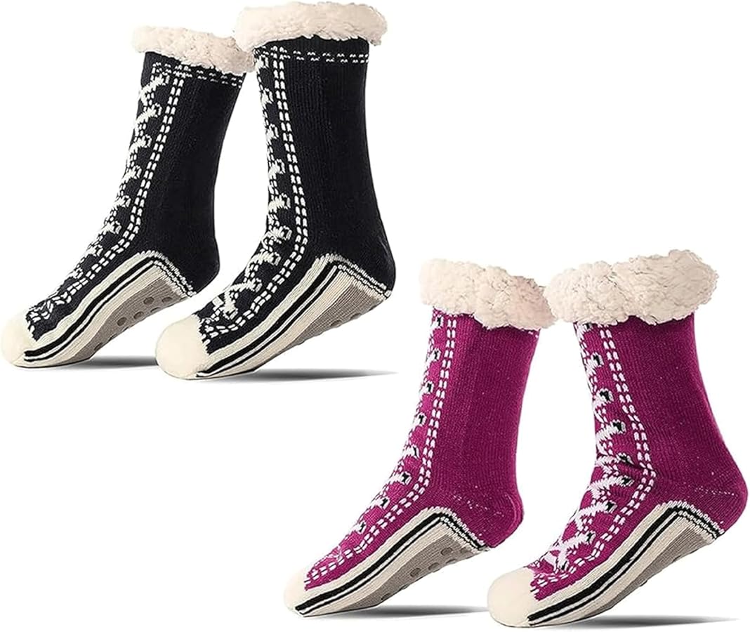 Cashmere Slipper Socks, Cashmere Slipper Socks Women, Slipper Home Socks, Non-Slip Fluffy Comfy Warm Christmas Socks