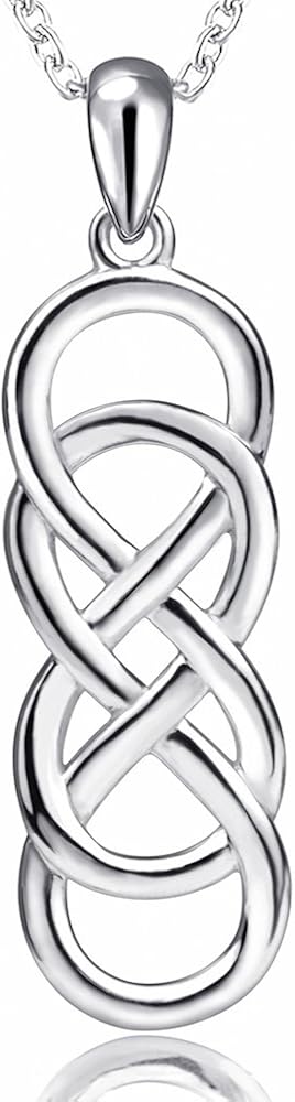 APOTIE Celtic Infinity Necklace for Women - 925 Sterling Silver CZ Infinite Pendant Eternal Jewelry Gifts for Women Girlfriend Wife