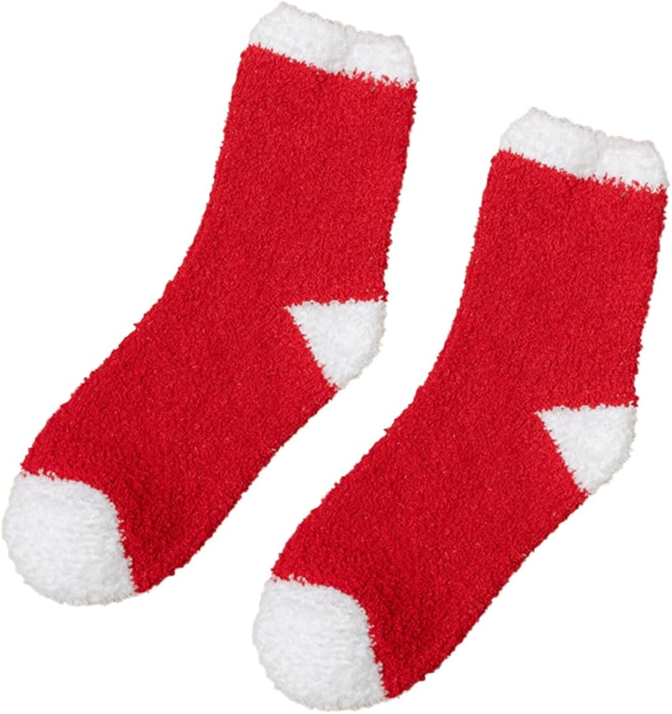 1 Pairs Christmas Fuzzy Socks for Women Girls Gifts Fluffy Cozy Warm Soft Plush Slipper Socks for Sleeping Xmas Holiday Socks Fuzzy Socks Mens Socks Womens Socks Halloween Socks Black Wool Crew Socks