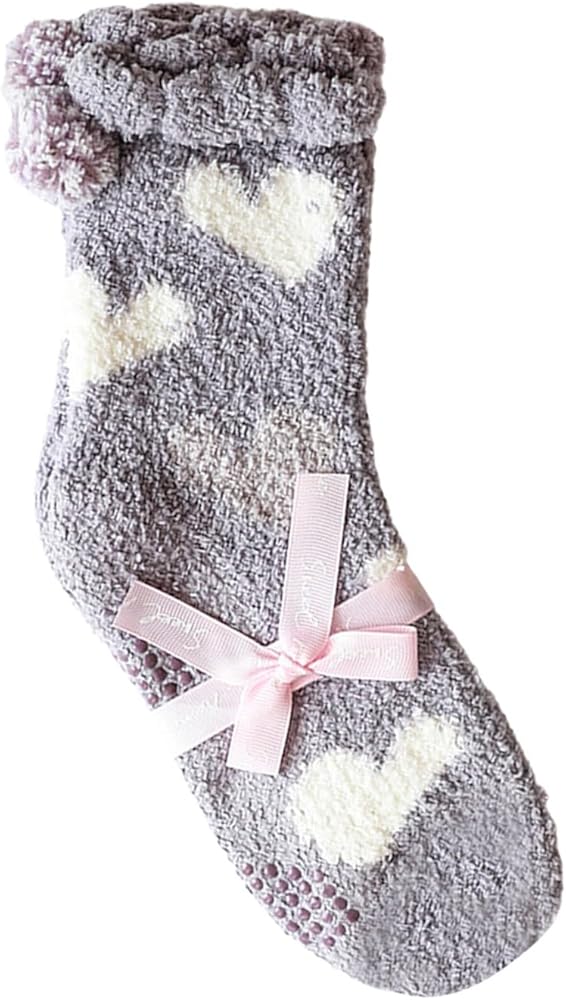 Womens Fuzzy Socks Pom Pom Fluffy Cabin Socks Soft Plush Warm Sleep Socks Cozy Winter Adult Boots Socks