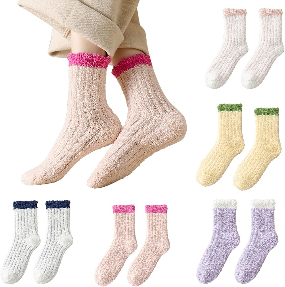 Womens Fuzzy Socks Soft Fluffy Slipper Socks Winter Warm Thermal Plush Casual Sleep Cozy Home Socks