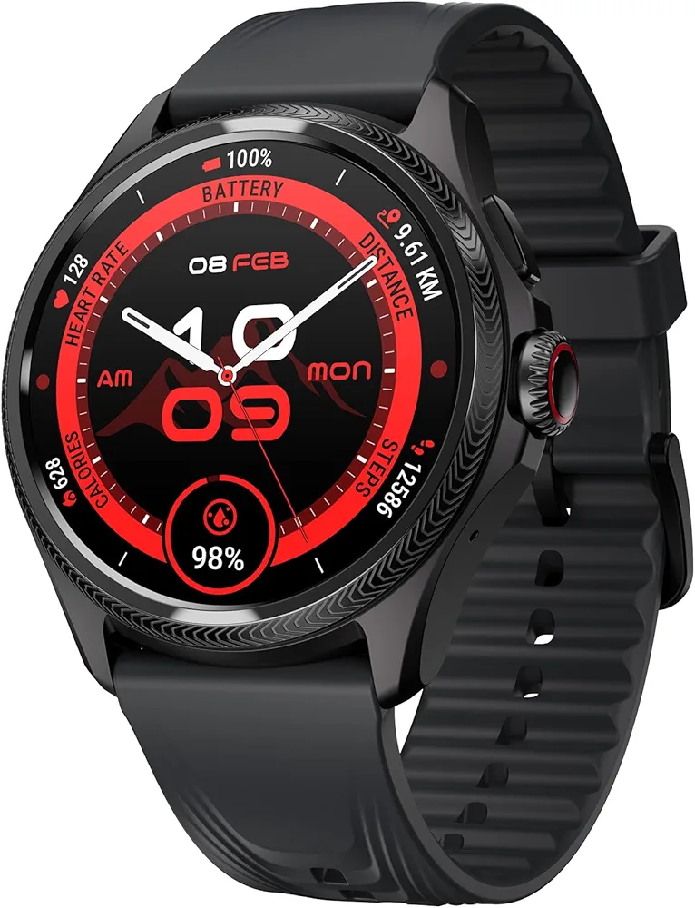 Ticwatch Pro 5 Enduro Smartwatch for Men 1.43" Android Wear OS Smart Watch 90 Hrs Battery 110+ Workout Modes Health Fitness Tracker Outdoor 5ATM GPS Compass Not Compatible with iPhone