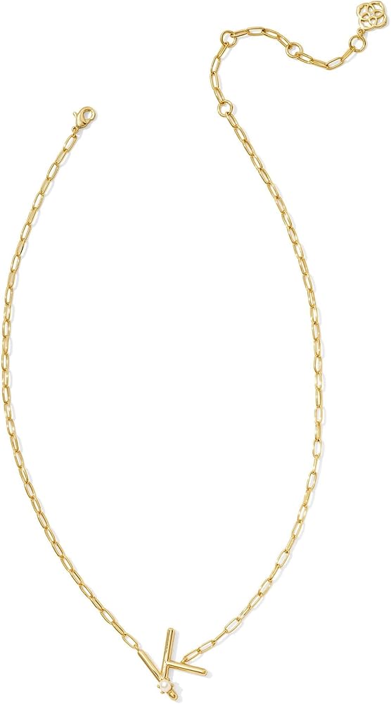 Kendra Scott Womens Pearl Letter K Short Pendant Necklace Gold White Pearl One Size