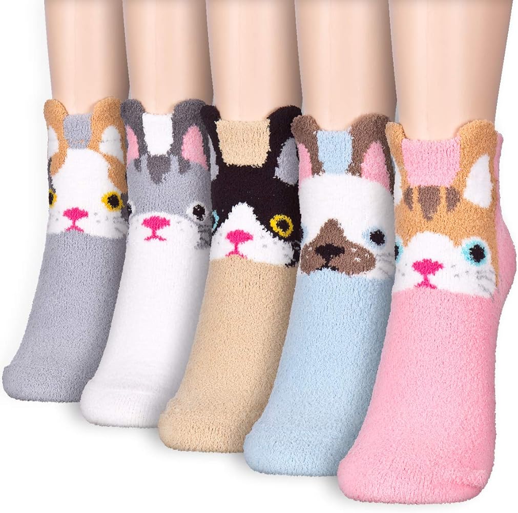 Dani's Choice Winter Warm Thick Knit Cozy Fuzzy Micro Crew Ankle Sneaker Socks