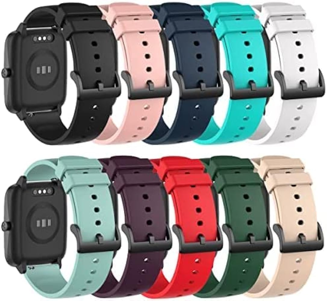 RuenTech Compatible with FITVII HM57 H56 Smart Watch Bands Women&Men, Replacement Silicone Straps Waterproof Wristbands for FITVII HM57 H56 Smartwatch