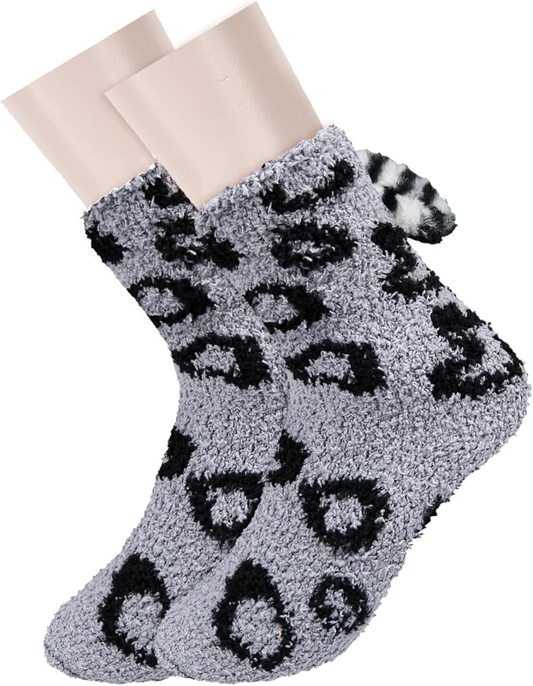 Benefeet Sox Women Fuzzy Socks Cozy Soft Fluffy Socks Cute Cat Animal Slipper Socks Winter Warm Christmas Socks for Girls