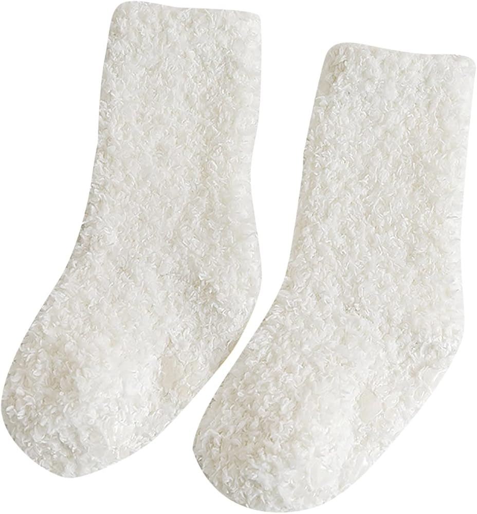 Womens Fuzzy Slipper Socks Super Soft Fluffy Comfort Warm Microfiber Socks Slipper Socks Sleep Fluffy Socks