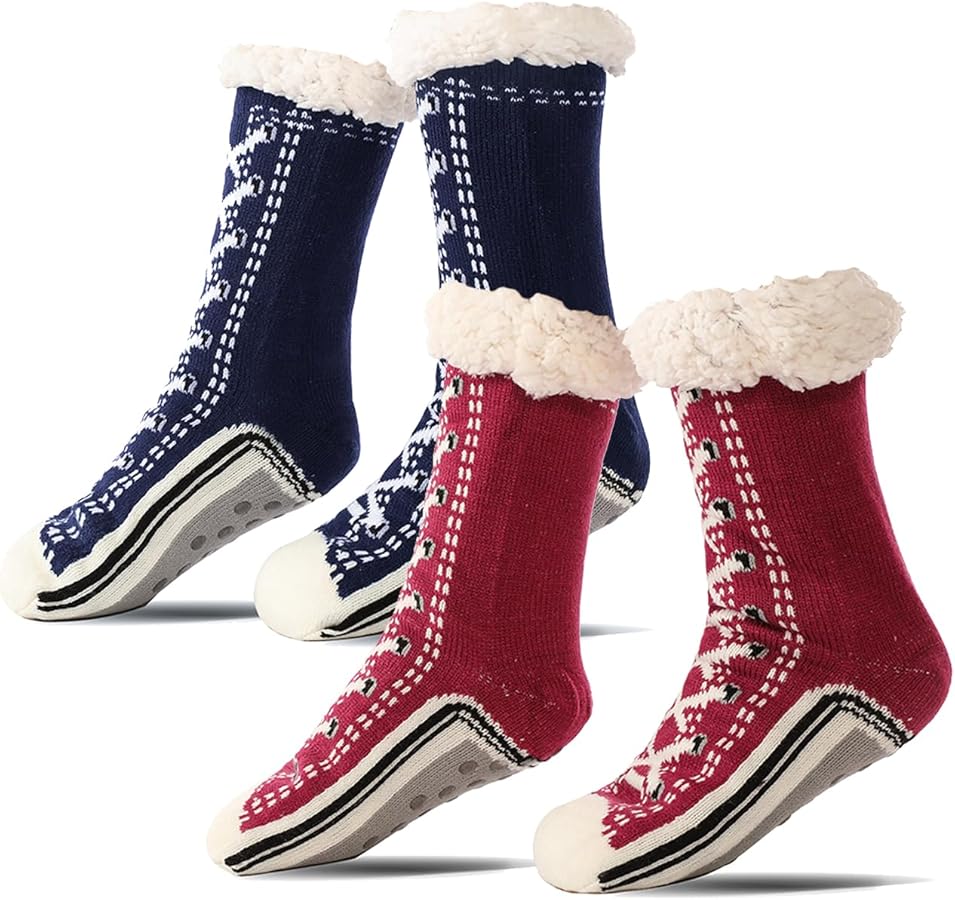 Ultra-Thick Cashmere Slipper Home Socks, Cashmere Socks for Women & Men, Non Slip Slipper Socks