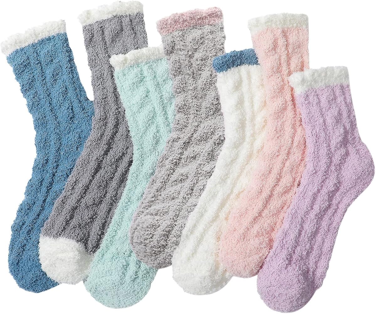 Socks For Women Soft Winter Home Pairs Fuzzy Microfiber 7 Socks Slipper Socks Sleeping Socks Socks Girl Socks