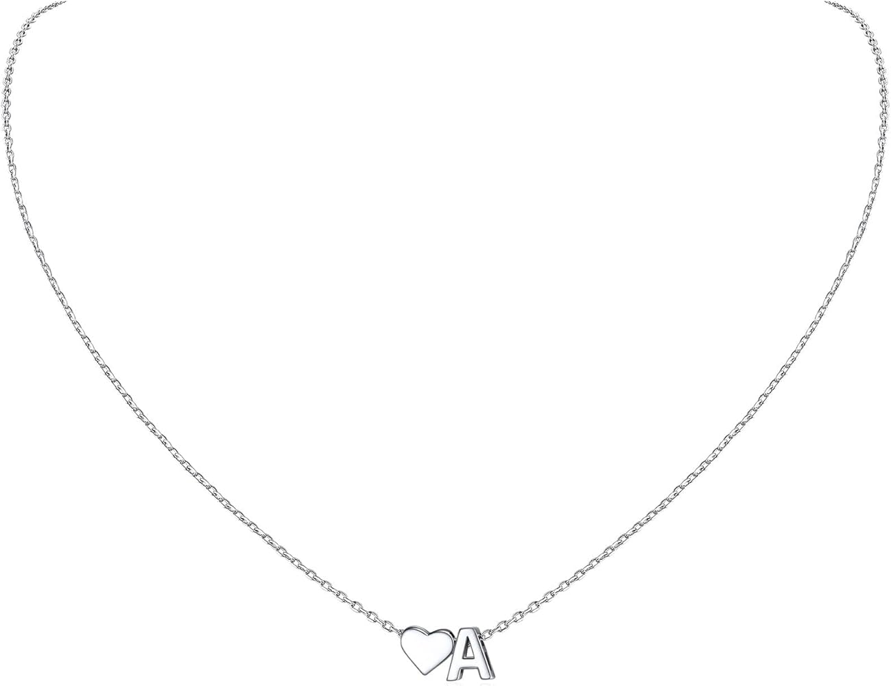 ChicSilver Initial Necklaces for Women Personalized Letter Necklace Dainty alphabet Heart Necklace for Women (with Gift Box)