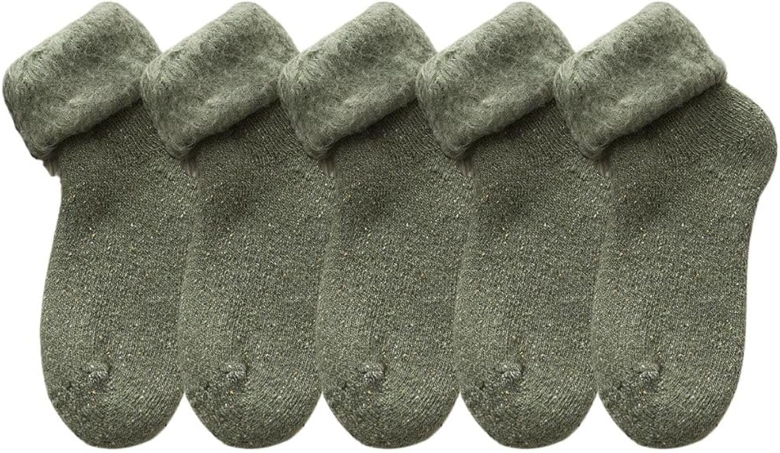 Women's Slipper Socks 5/10 Packs Brushed Wool High Leg Tube Sleep Socks Thickened Fleece-Lined Snow Ski Socks