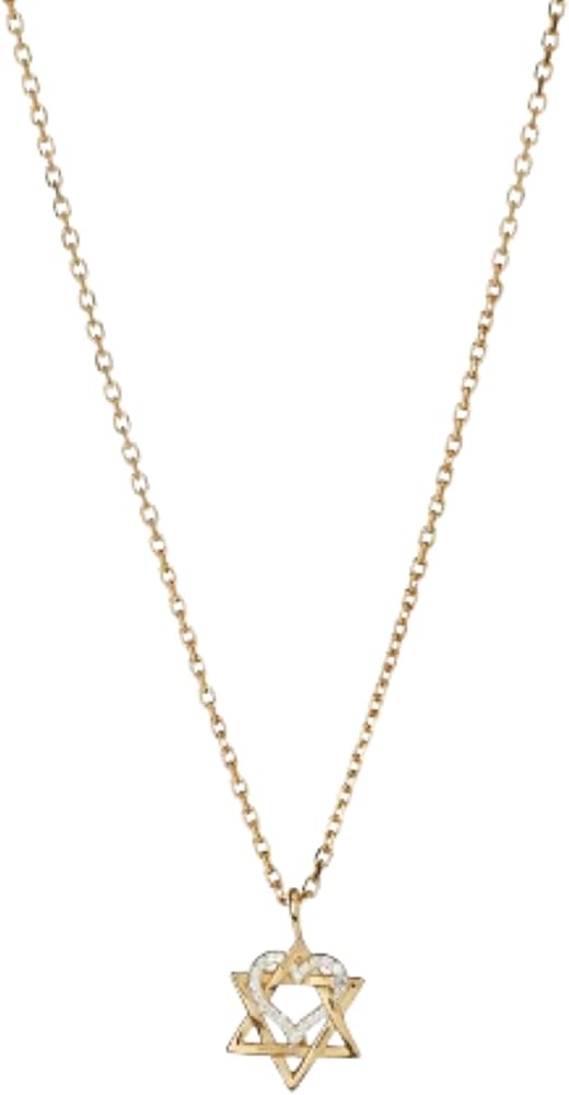 Alex and Ani Star of David Heart Necklace, 14kt Gold Plated
