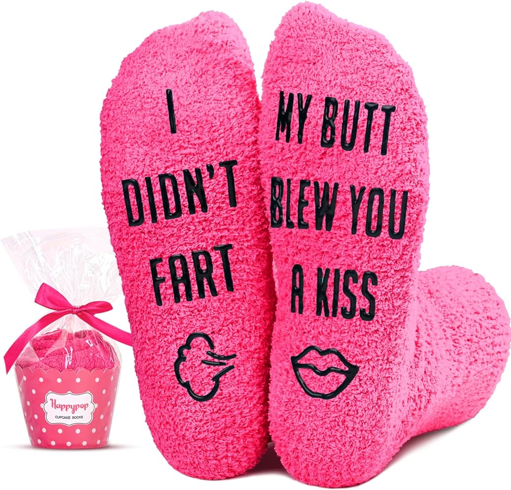 HAPPYPOP Weird Fart Socks Funny Socks Sarcastic Silly Gag Socks, Weird Gifts Silly Gifts Fart Gifts Gag Joke Gifts White Elephant Gifts