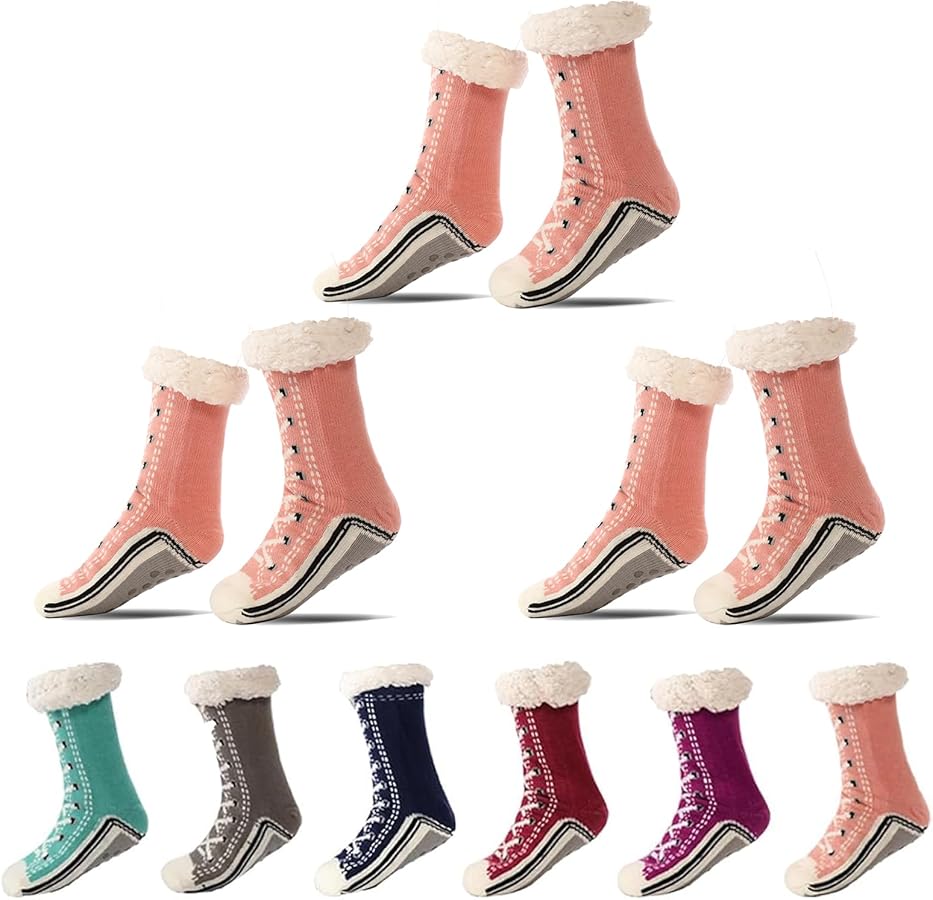 3 Pairs Ultra-Thick Cashmere Slipper Home Socks, Cashmere Socks for Women, Cashmere Slipper Socks for Women