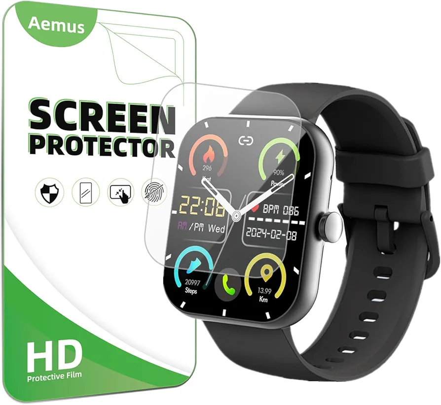 Screen Protector Compatible for zakotu Smart Watch 1.96" (6 Pack) Clear TPU Soft Film, Compatible for Coucur, Jugeman Y66 Smartwatch