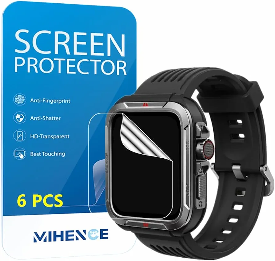 Screen Protector Compatible for KEEPONFIT 1.8'' Smartwatch ID Sport01, HD Full Coverage PET Protective Film for IDS01 / R8 Smartwatch (6PCS), transparent