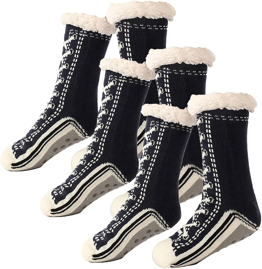Ultra-thick Cashmere Slipper Home Socks, Cashmere Slipper Socks Non Slip Slipper Socks Christmas for Women