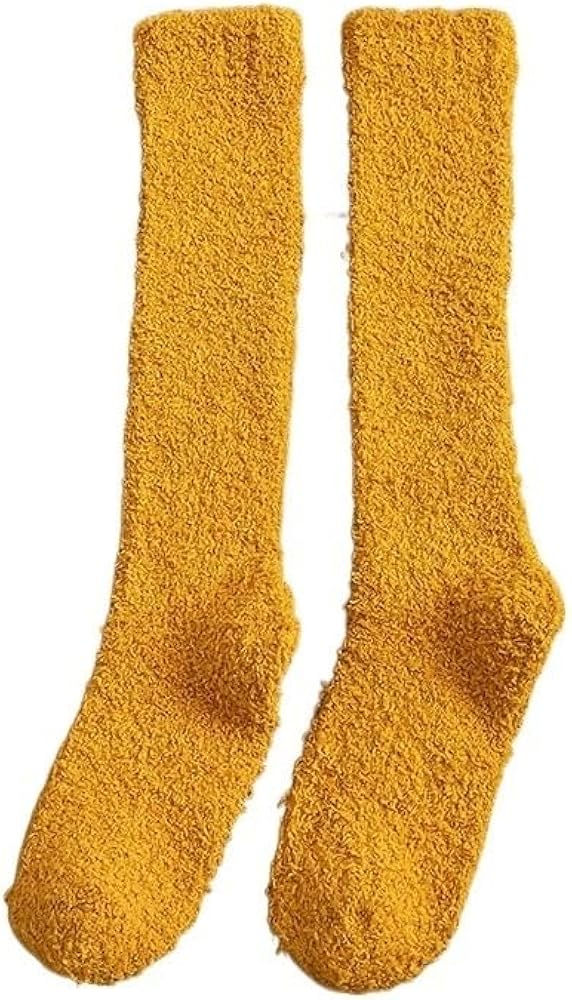 Winter Warm Coral Fleece Thermo Socks Women Knee High White Socks for Girls Soks Solid Thicken Plush Sleep Socken