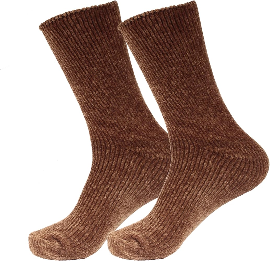 BambooMN Women's Extra Thick Cozy Winter Home Slipper Socks - 2 Pair Packs