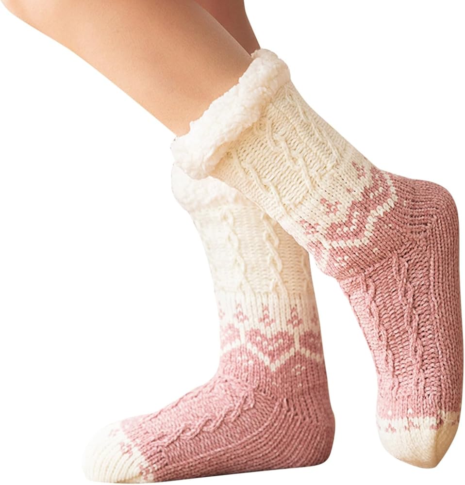 Daygeve Womens Fuzzy Socks Warm Slipper Socks Winter Socks Womens Cozy Socks Size 9-11 Casual Home Sleeping Fuzzy Cozy Sock