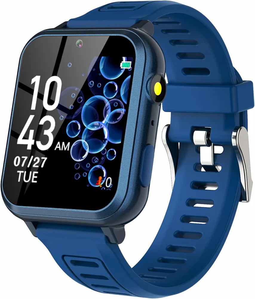Smart Watch for Kids with 24 Puzzle Games HD Touch Screen Camera Video Music Player Pedometer Alarm Clock Flashlight 12/24 hr Kids Watches Gift for 4-12 Year Old Boys Girls Toys for Kids