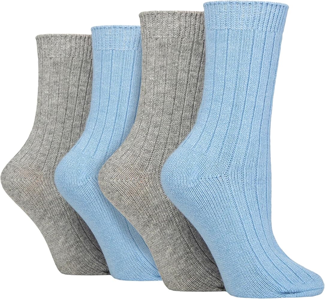 4 Pack Womens Cashmere Bed Socks Warm Cozy Sleeping Socks for Ladies
