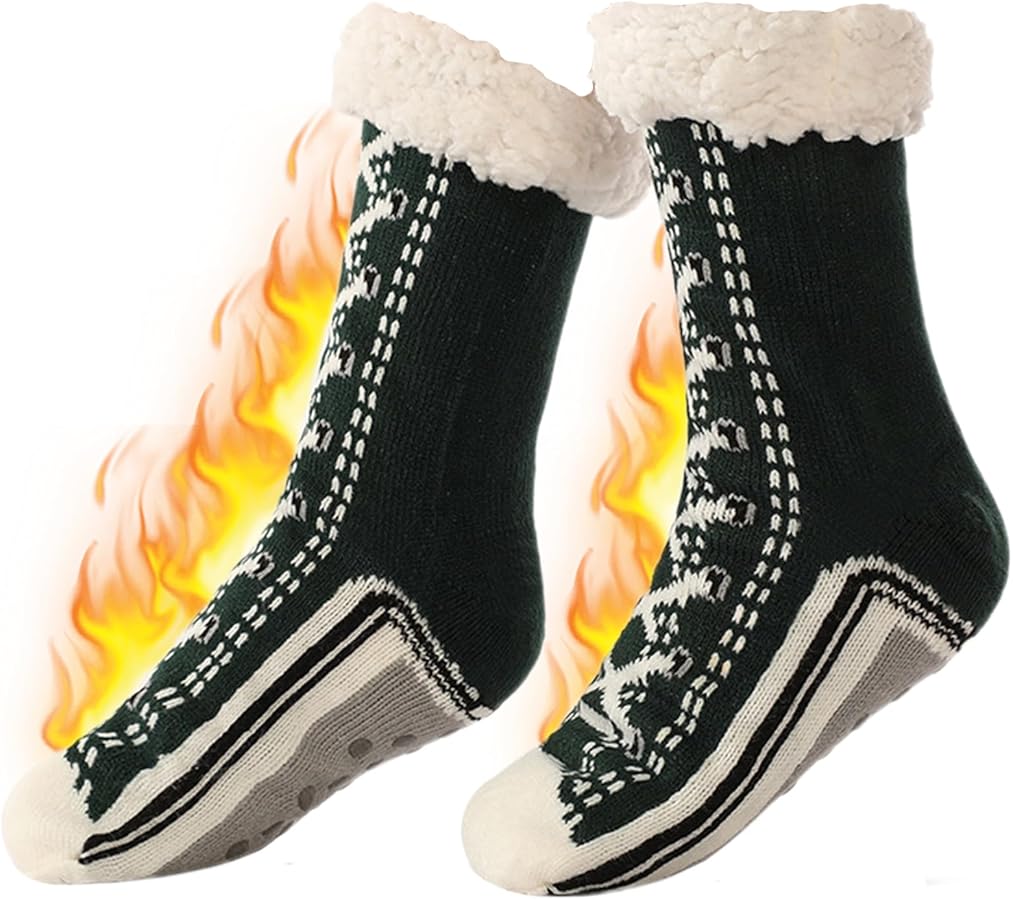 Giltpeak Ultra-Thick Cashmere Slipper Home Socks, Cashmere Slipper with Non Slip Slipper Socks for Women