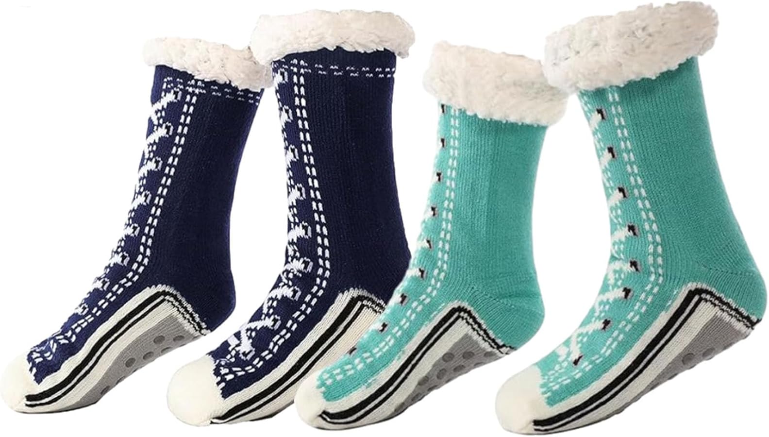 LELEBEAR Ultra-Thick Cashmere Slipper Home Socks For Women, Floor Blanket Warm Sleeping Socks Non Slip Christmas Socks Men