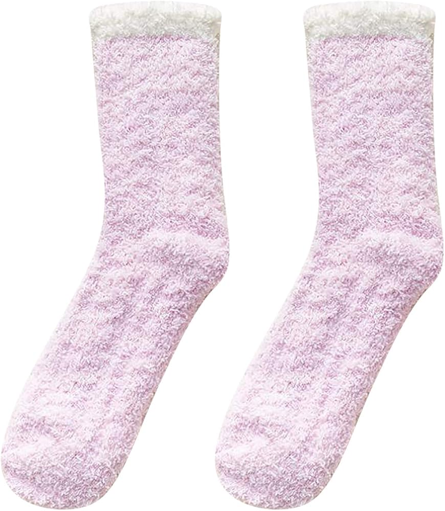 Womens Super Soft Fuzzy Cozy Home Sleeping Socks Colorblock Fluffy Slipper Socks Cozy Warm Home Sleeping Winter Socks