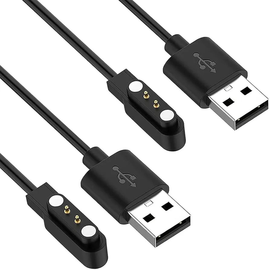 Threeeggs for Willful SW025 YAMAY SW021 Charger, Charging Cable for Letsfit ID205L Letscom ID205G ID205S ID205U ID216 Umidigi Uwatch 3S 3 2 2S Urun Smartwatch (3.3ft / 100cm, 2-Pack)