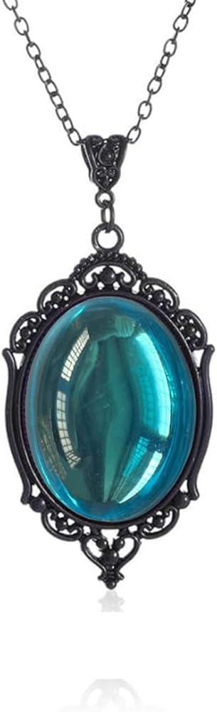MIFYNN Gothic Stardust Crystal Cameo Necklace Red Purple Crystal Pendant Necklace Vintage Satan Demon Halloween Jewelry for Women
