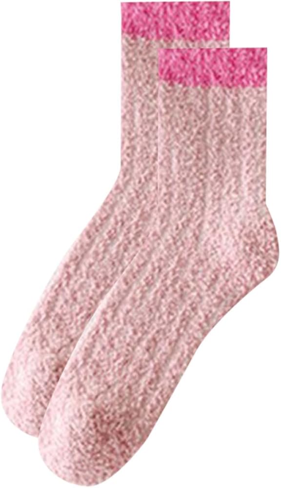 Xiaojmake Womens Winter Fuzzy Slipper Socks Cozy Fluffy Socks Warm Fuzzy Crew Socks Thick Sleeping Socks for Christmas Gifts