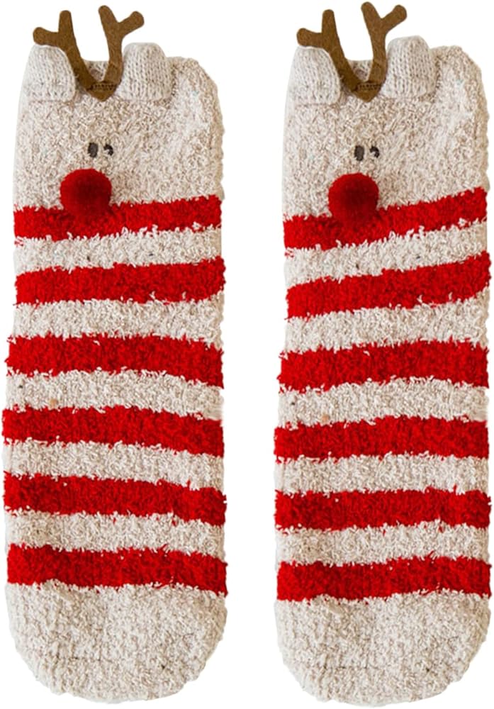 Christmas Stocking Stuffers for Men Women Fashion Animal Womens Holiday Slipper Sock Fuzzy Christmas Socks for Women