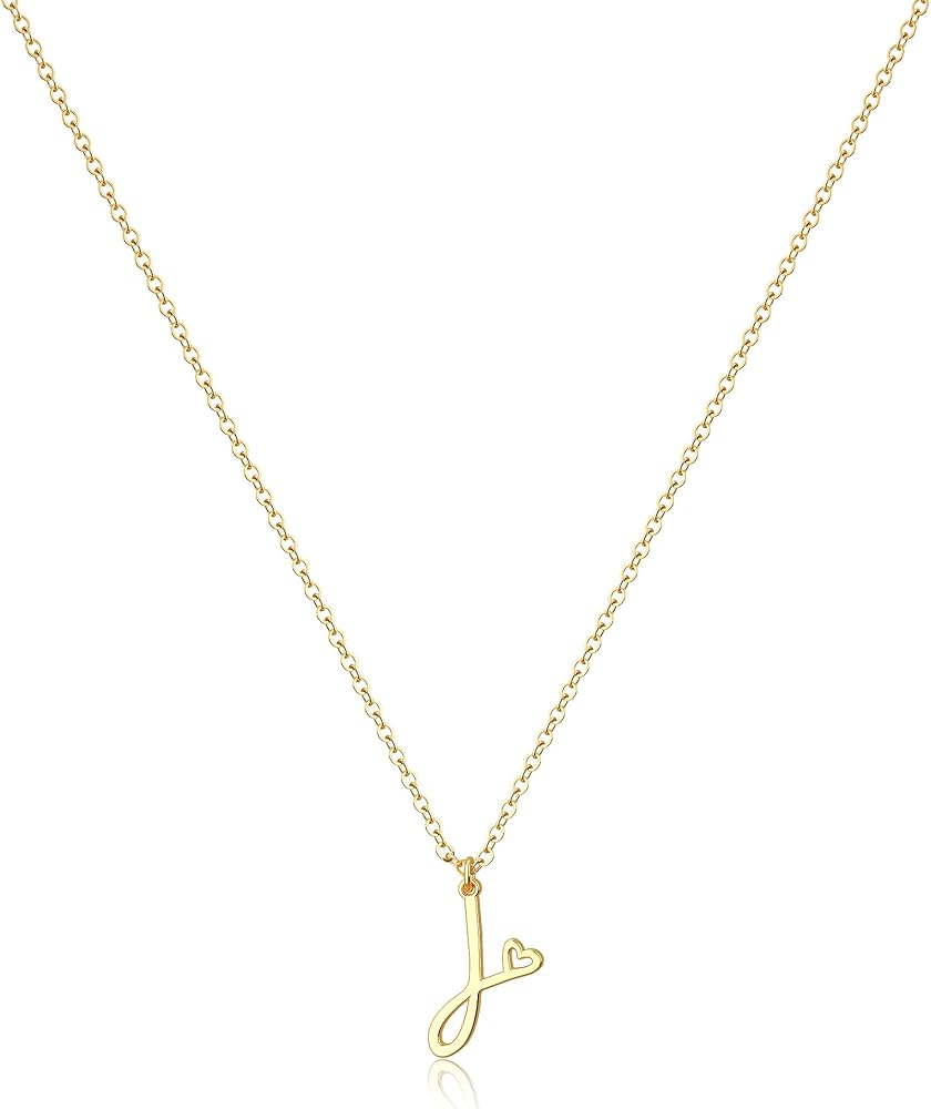 Tewiky Initial Necklace for Women-14k Gold Filled/925 Sterling Silver Dainty Gold Letter Necklace Trendy Cute Custom Personalized Monogram Necklace