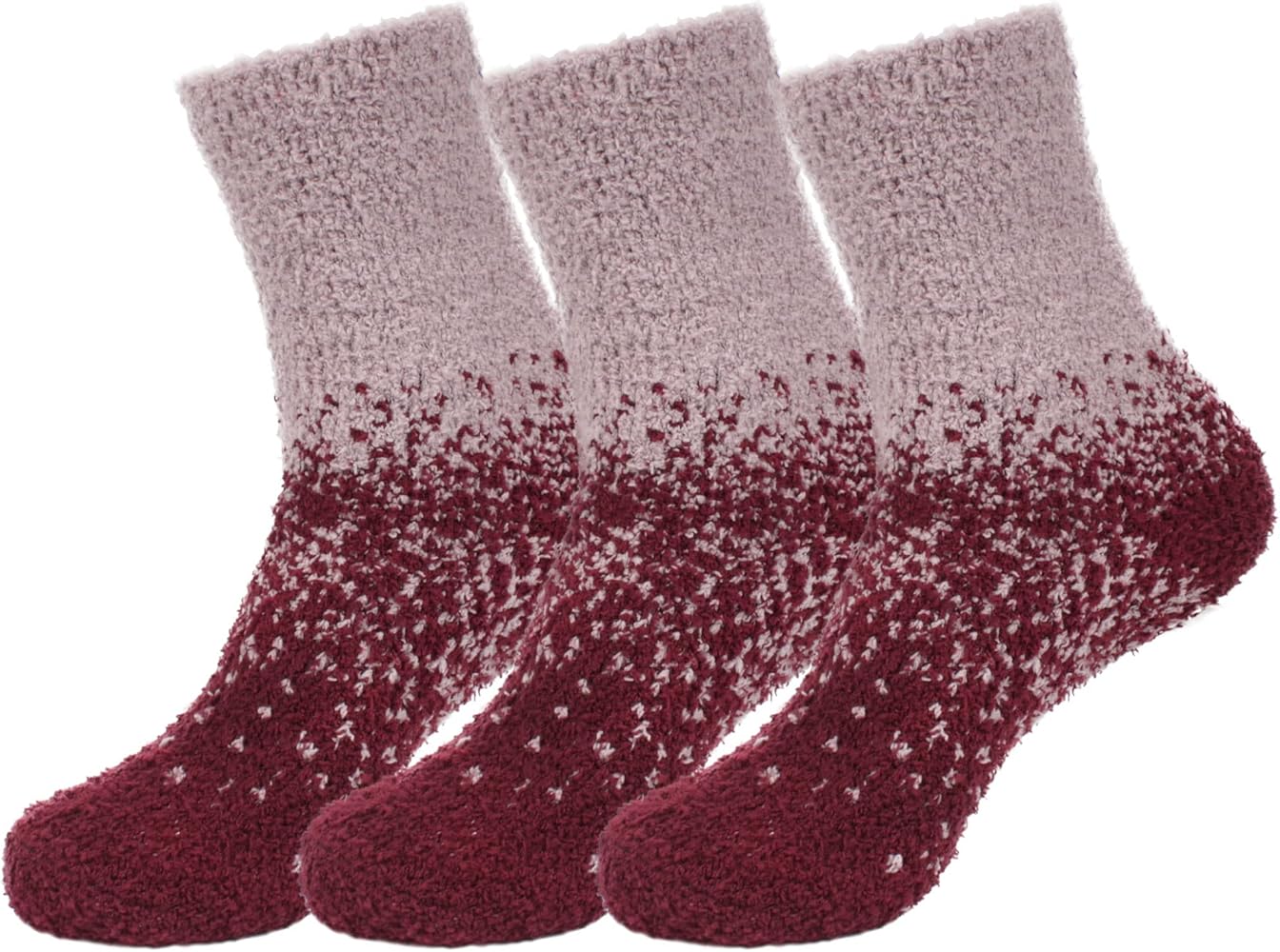 BambooMN Womens Fuzzy Colorful Socks - 3 Pair Packs