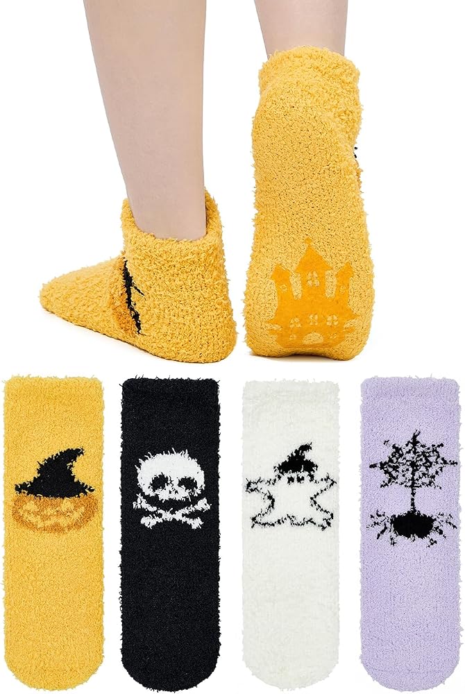 Century Star Anti Slip Plush Slipper Grip Soft Socks Women Yoga Pilates Soft Warm Cozy Socks For Christmas