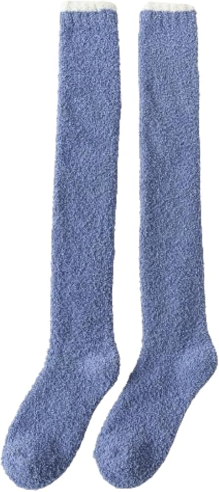 Womens Super Soft Fuzzy Cozy Home Sleeping Knee-Highs Socks Soft Cozy Fluffy Slipper Socks Winter Warm Plush Sleeping Socks