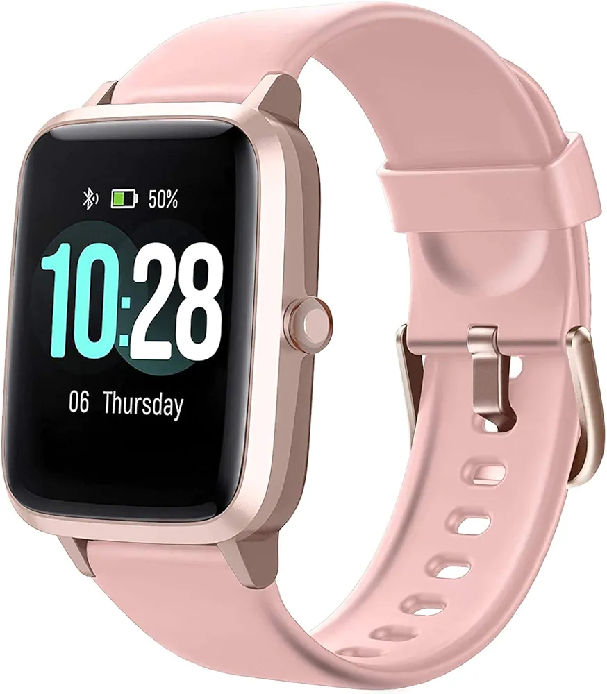 Smart Watch for Android/Samsung/iPhone, Activity Fitness Tracker with IP68 Waterproof for Men Women Smartwatch with 1.3" Full-Touch Color Screen, Heart Rate & Sleep Monitor, Pink