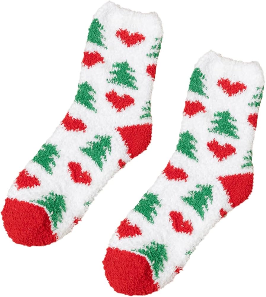 Mens-Womens Christmas Holiday Fuzzy Socks Winter Warm Animal Slipper Socks for Womens Holiday Xmas, Novelty Colorful Patterns