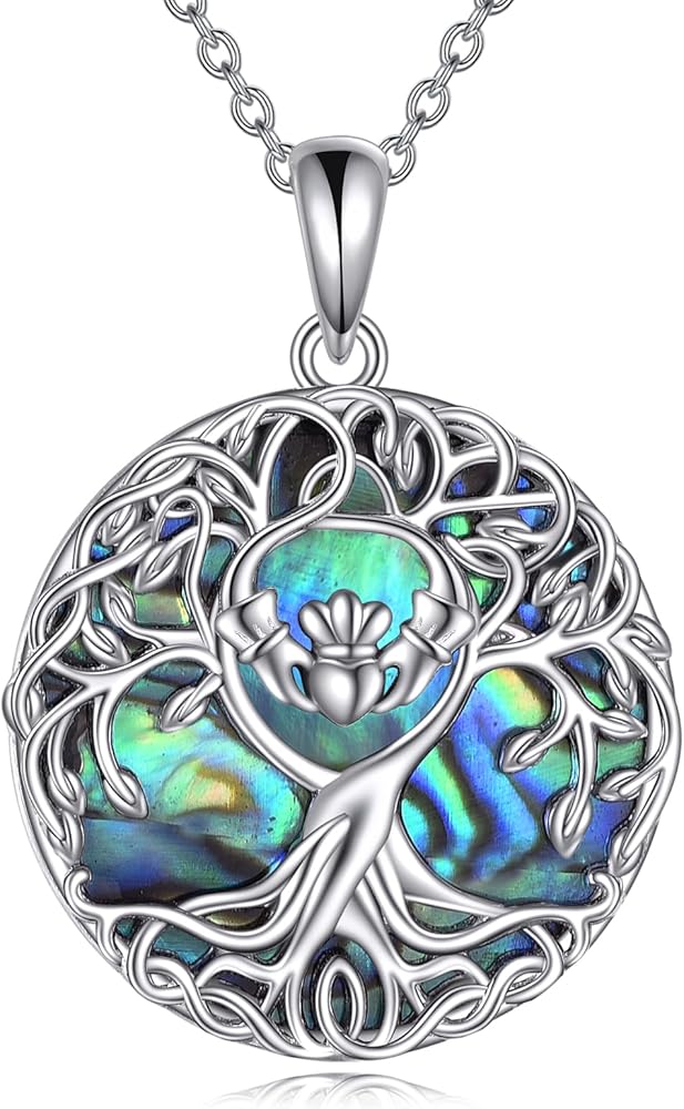 YFN Tree of Life Necklace Sterling Silver Celtic Knot Tree Pendant Jewelry Gifts for Women Men